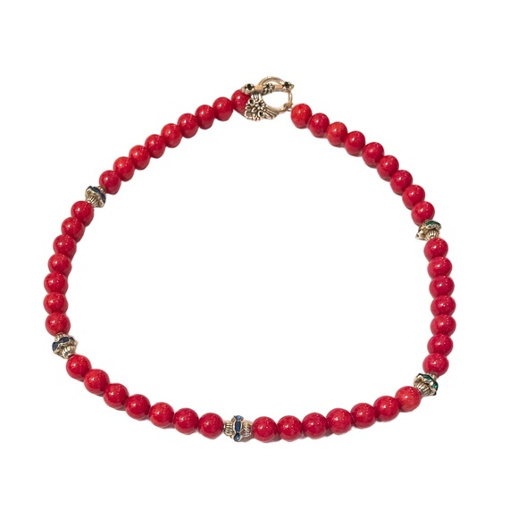 Hand Crafted Coral Statement Necklace 17” NWT - Picture 2 of 15